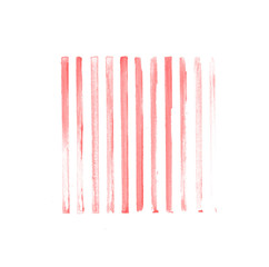 Abstract red paint lines brush isolated on white background