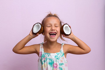Travel, vacation, summer vacation concept. happy natural cheerful girl in a summer dress with a...