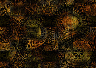 ethnic floral paisley carpet pattern