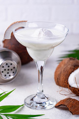 Coconut Margarita cocktail with ice cream