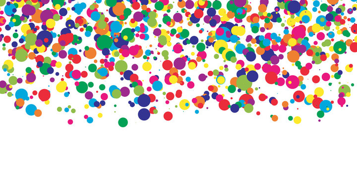 Falling color dots. Fun background. Vector.