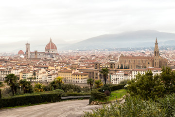 Fototapeta na wymiar Awesome Cityscapes from Piazzale Michelangelo Lookout in Florence, Italy.