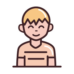 avatar male man portrait cartoon character line and fill style icon