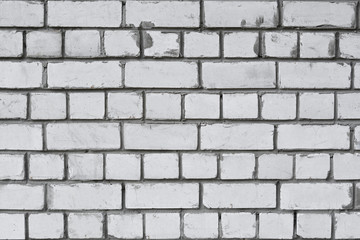 White silicate brick wall and traces of cement background or texture