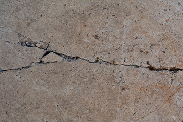 Old concrete with deep crack background or texture for design.
