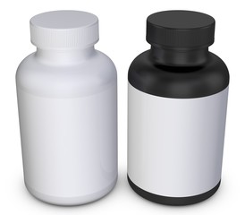 Realistic 3D Bottle Mock Up Template on White Background.3D Rendering 