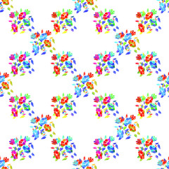 Seamless pattern of bouquets of flowers. EPS10 vector illustration.