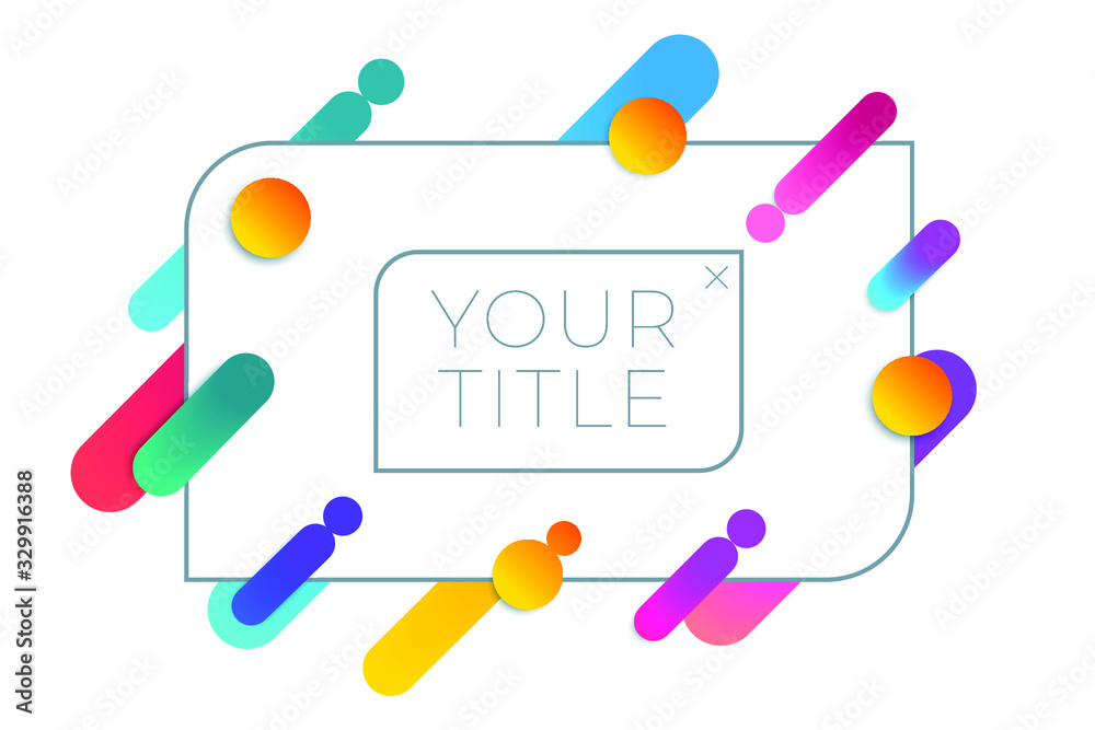 Wall mural abstract banner template of geometric radial shapes with place for text. vector illustration.