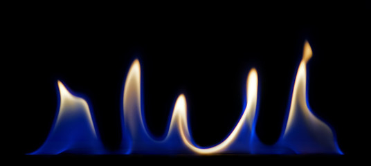 flame of fire on a black background
