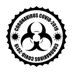 COVID-19 Wuhan coronavirus bacteria cell outbreak, coronavirus quarantine, stop pandemic 2020. For design, logo, symbol, icon, prevent brochure. SARS medical risk alert. Vector illustration background