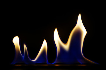 flame of fire on a black background