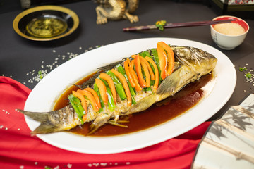 Carp with soy sauce 