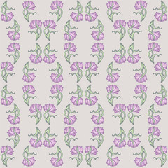 Parrot tulips decorative floral ornamental seamless vector pattern. Botanical illustration. Great for fabrics, stationery, wrapping paper, wallpaper and packaging.