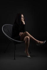 Fototapeta premium Vogue style portrait of beautiful delicate woman 