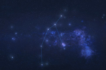 Perseus Constellation in outer space. Perseus constellation stars on the night sky. Elements of this image were furnished by NASA © ALEXANDR YURTCHENKO