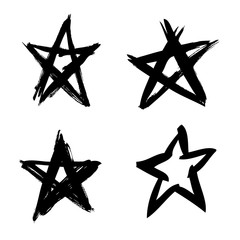 Set of stars painted by hand.