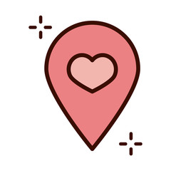 mothers day, pointer location heart love line and fill style icon
