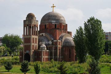 Fototapeta na wymiar Christ the Saviour Serbian Orthodox Cathedral, Pristina, Kosovo