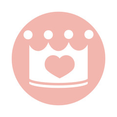 mothers day, queen crown heart love block style icon