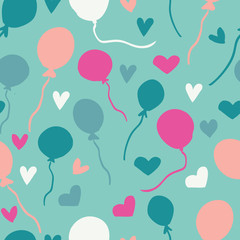 heart balloon seamless repeat pattern