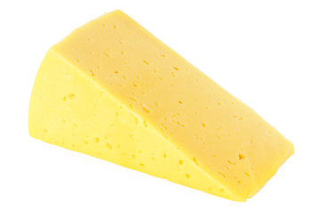 Cut of cheese isolated on a white background