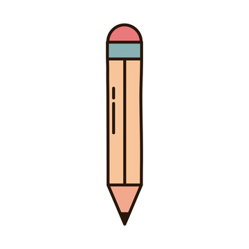 recommend clip art: school education wooden pencil supply line and fill style icon