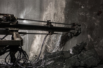 drilling machine working in tunnel