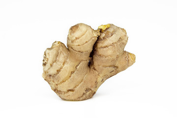Ginger root on a white background.