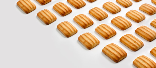 Biscuits isolated on white background. Sweet biscuits.
