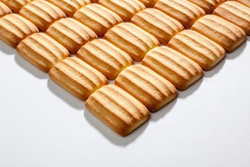Biscuits isolated on white background. Sweet biscuits.