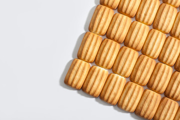 Fototapeta premium Biscuits isolated on white background. Sweet biscuits.