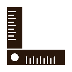 school education square alignment ruler supply silhouette style icon