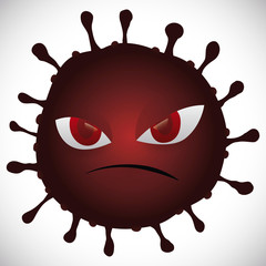 Angry Coronavirus Character Staring at you, Vector Illustration