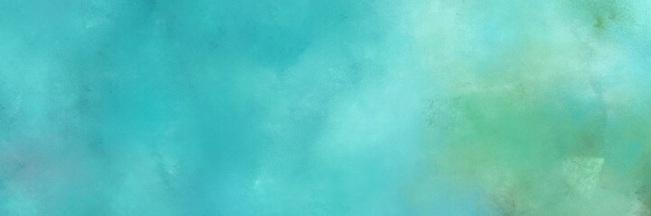 abstract painted art antique horizontal header background  with medium aqua marine, powder blue and aqua marine color