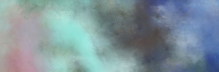 vintage painted art grunge horizontal header background  with light slate gray, dark slate gray and light blue color