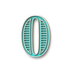 Classic old fashioned font Number 0 ZERO 3D