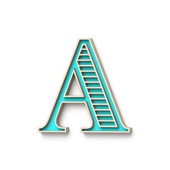 Classic old fashioned font Letter A 3D
