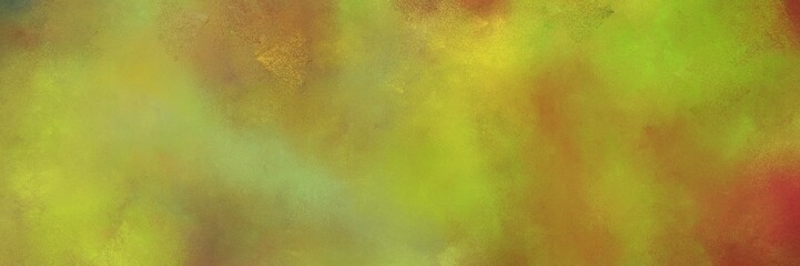 abstract painted art antique horizontal banner with peru, yellow green and sienna color