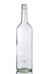 empty wine bottle, isolated on white
