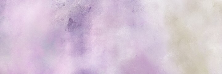 abstract painted art vintage horizontal background header with thistle, pastel purple and antique fuchsia color