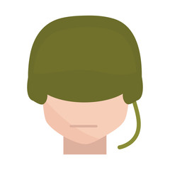 memorial day soldier with helmet character american celebration flat style icon