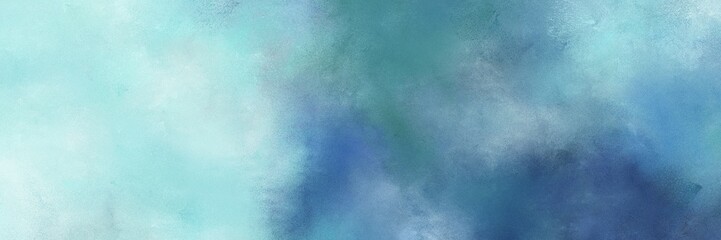 painted retro horizontal background banner with sky blue, light blue and teal blue color