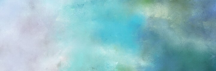 abstract painted art decorative horizontal header with pastel blue, teal blue and light gray color