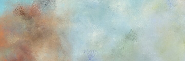 abstract painted art aged horizontal header background  with silver, pastel brown and rosy brown color