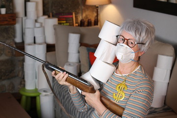 Protestor during quarantine at home