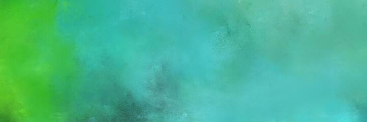 painted old horizontal texture background  with cadet blue, medium aqua marine and lime green color