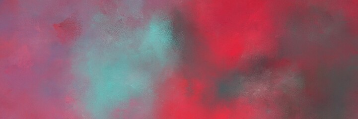 abstract painted art old horizontal background header with antique fuchsia, dark moderate pink and cadet blue color