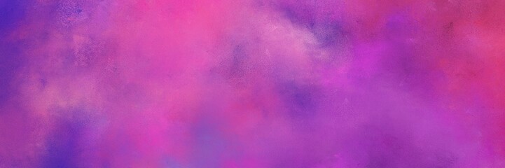 abstract painted art grunge horizontal background with mulberry , moderate violet and neon fuchsia color