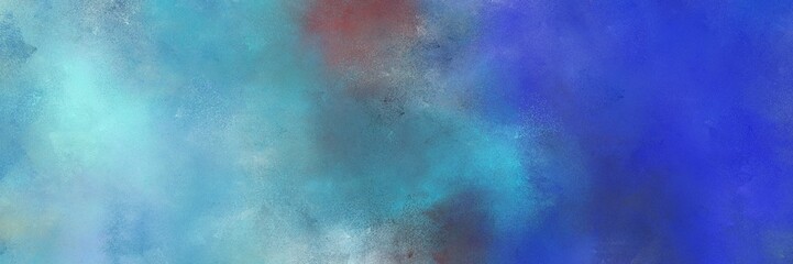 vintage painted art antique horizontal background with steel blue, sky blue and strong blue color