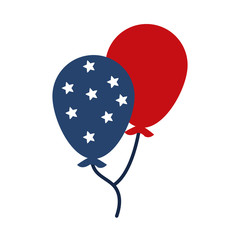 memorial day balloons stars decoration american celebration flat style icon